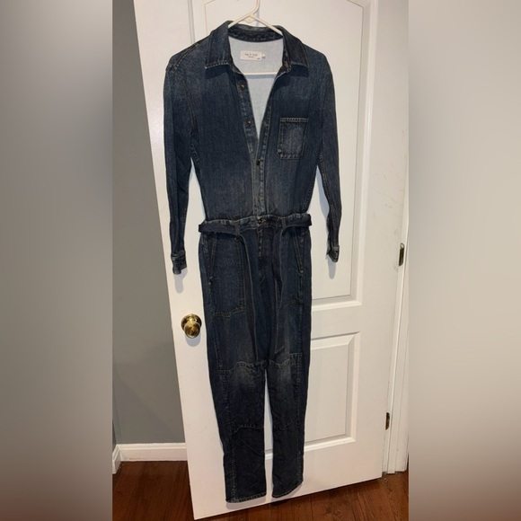 New! Rag & Bone Miramar Printed French Cotton-terry Jumpsuit 💙 XS - Picture 7 of 11